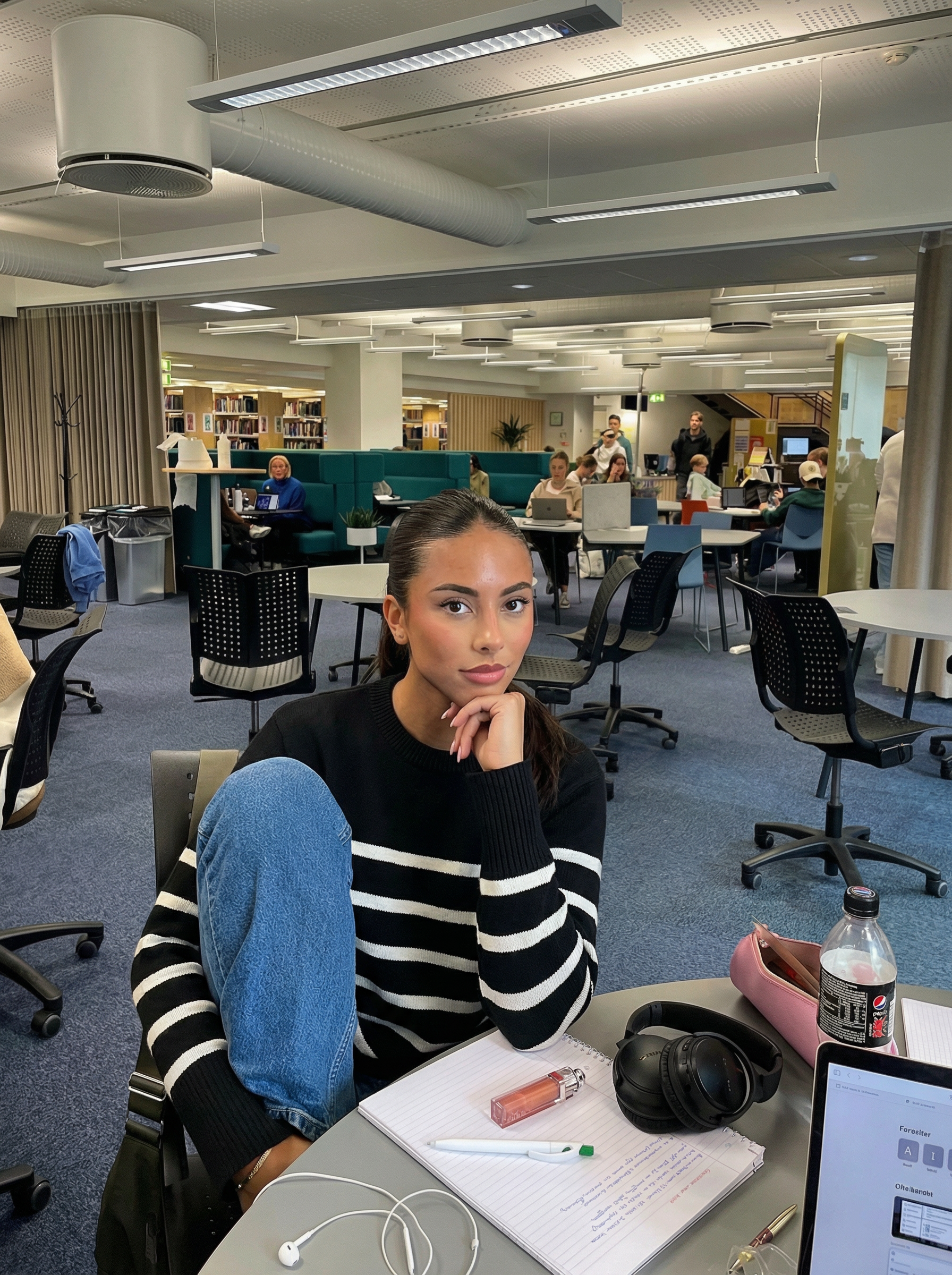 Student studying at Kestora University campus in Finland